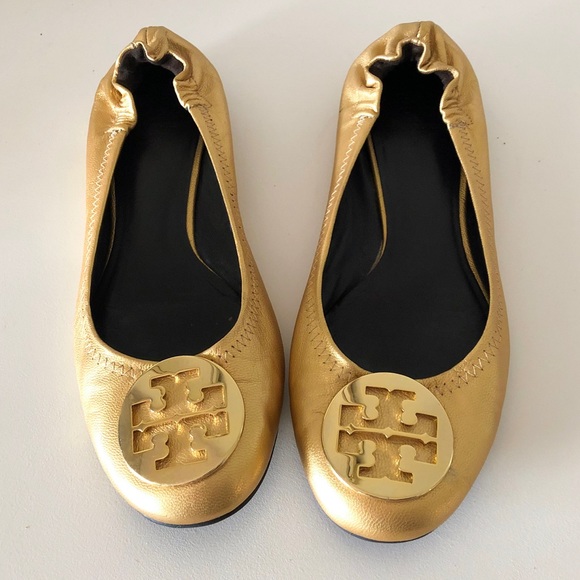 Tory Burch Shoes - SALE🔥Tory Burch ‘Reva’ Gold Metallic Ballet Flats